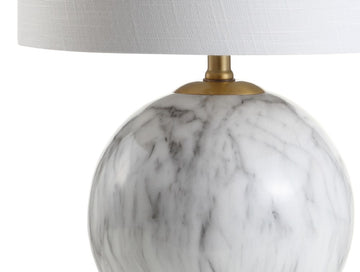 Luna 21.5" Faux Marble Resin LED Table Lamp - JONATHAN Y